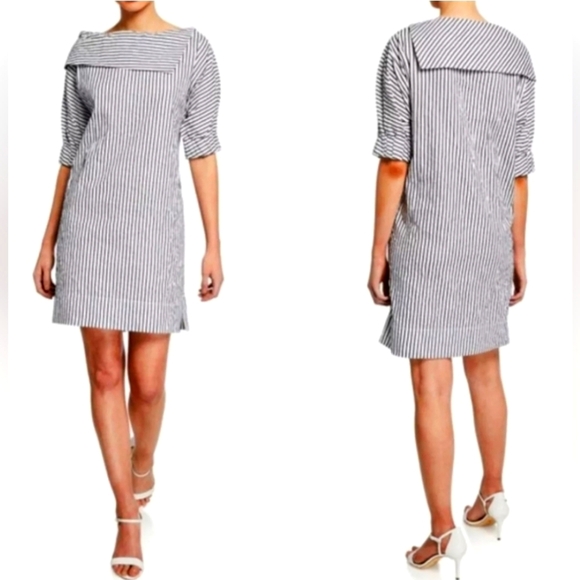 Finley Nautical Sailor Stripe Portrait Collar Spectator Dress Sz XS - Picture 1 of 13